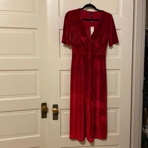 Red velvet dress
